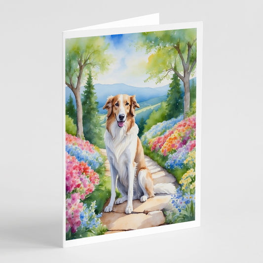 Buy this Borzoi Spring Path Greeting Cards Pack of 8