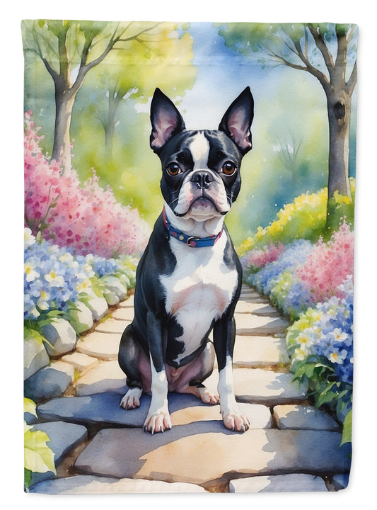 Buy this Boston Terrier Spring Path House Flag