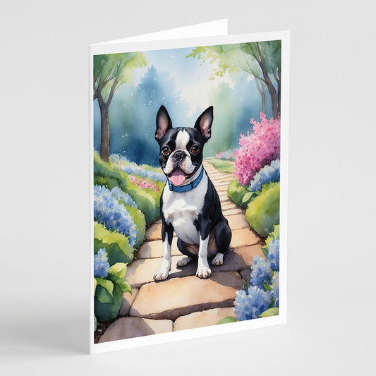 Buy this Boston Terrier Spring Path Greeting Cards Pack of 8