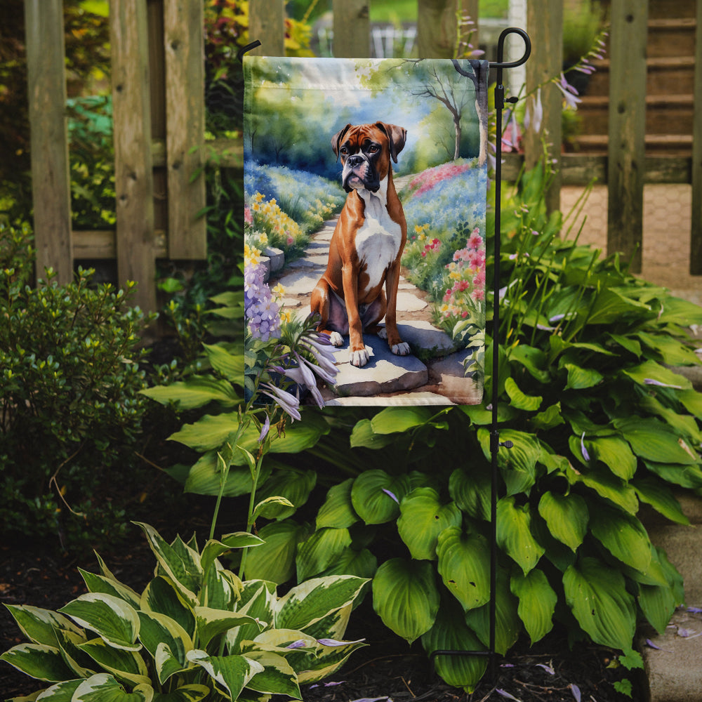 Boxer Spring Path Garden Flag