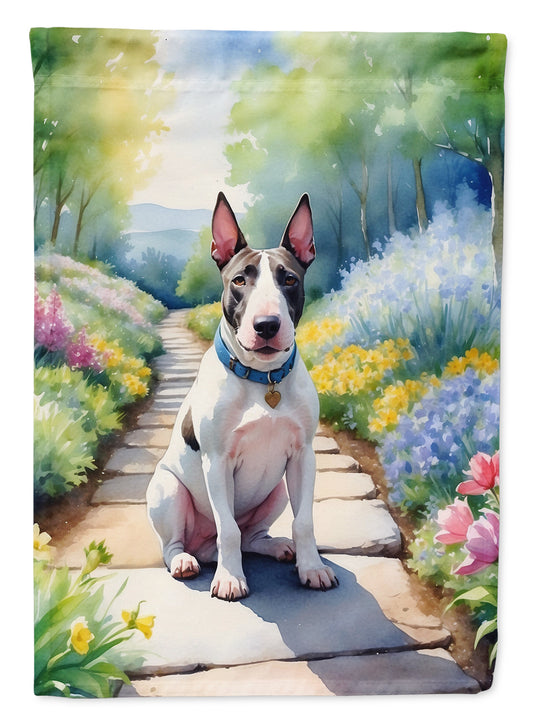 Buy this Bull Terrier Spring Path Garden Flag