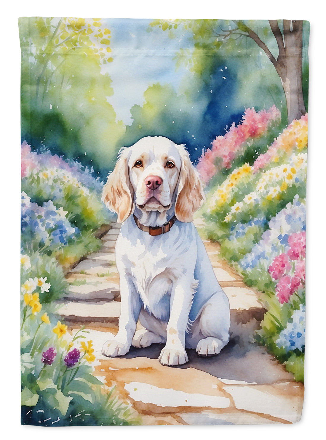 Buy this Clumber Spaniel Spring Path Garden Flag