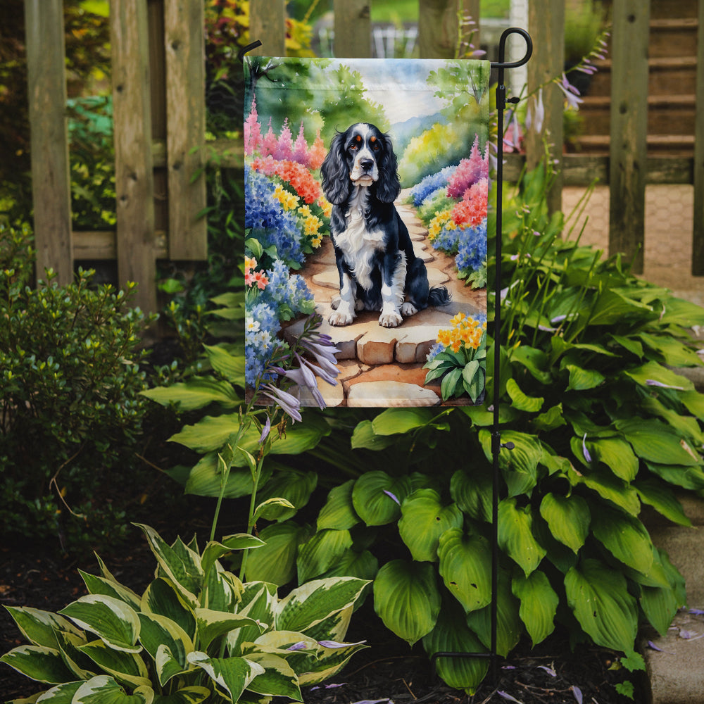 Cocker Spaniel Spring Path Garden Flag