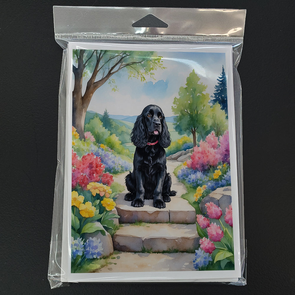 Cocker Spaniel Spring Path Greeting Cards Pack of 8