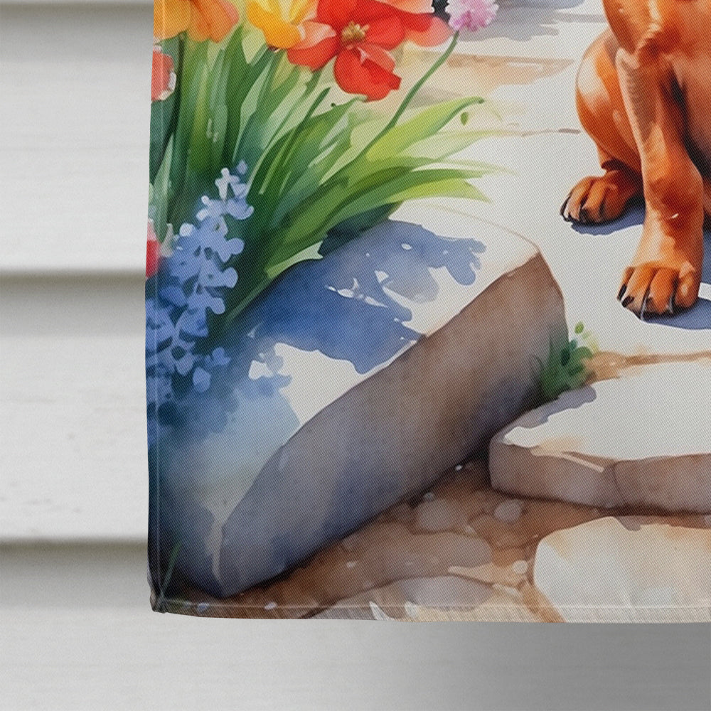 Dachshund Spring Path House Flag