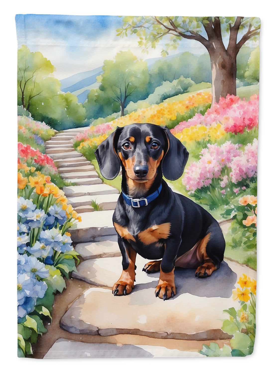 Buy this Dachshund Spring Path House Flag