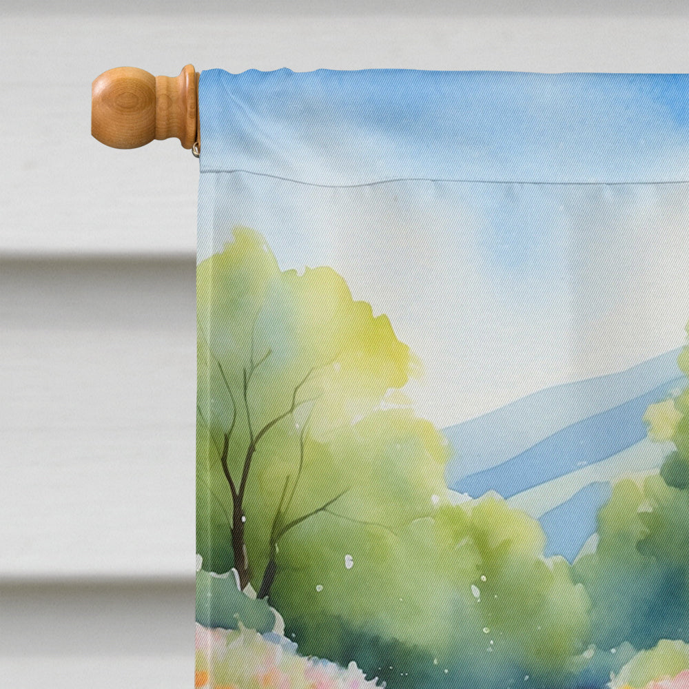 Dachshund Spring Path House Flag