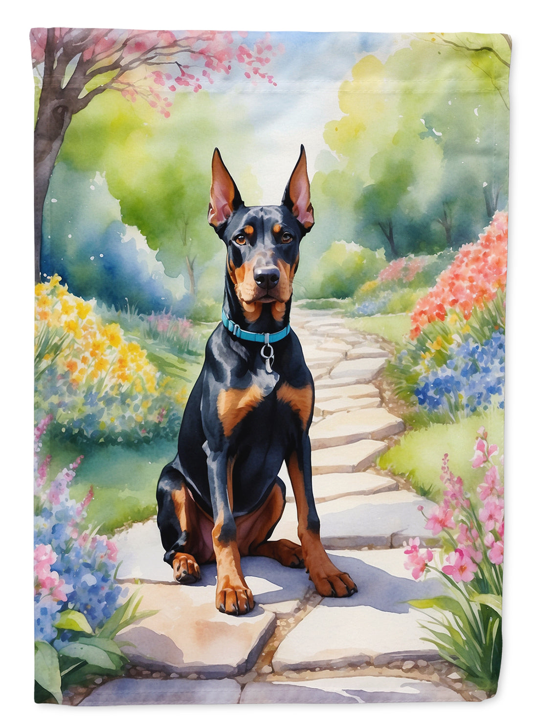 Buy this Doberman Pinscher Spring Path House Flag