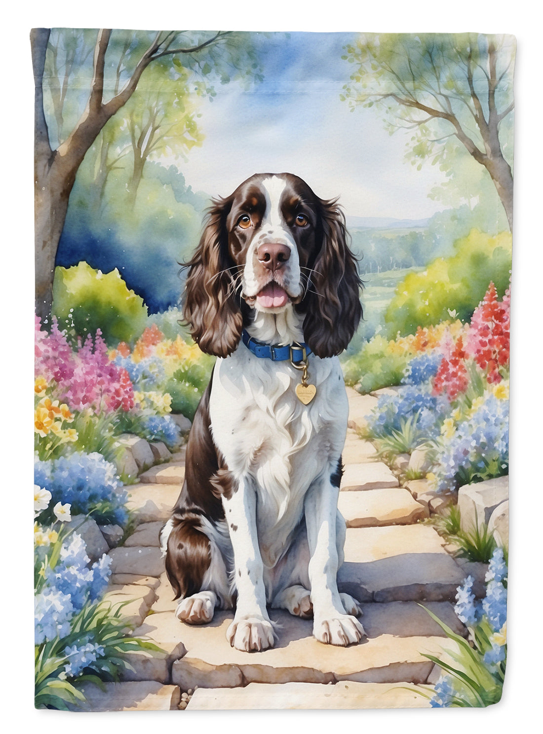 Buy this English Springer Spaniel Spring Path House Flag