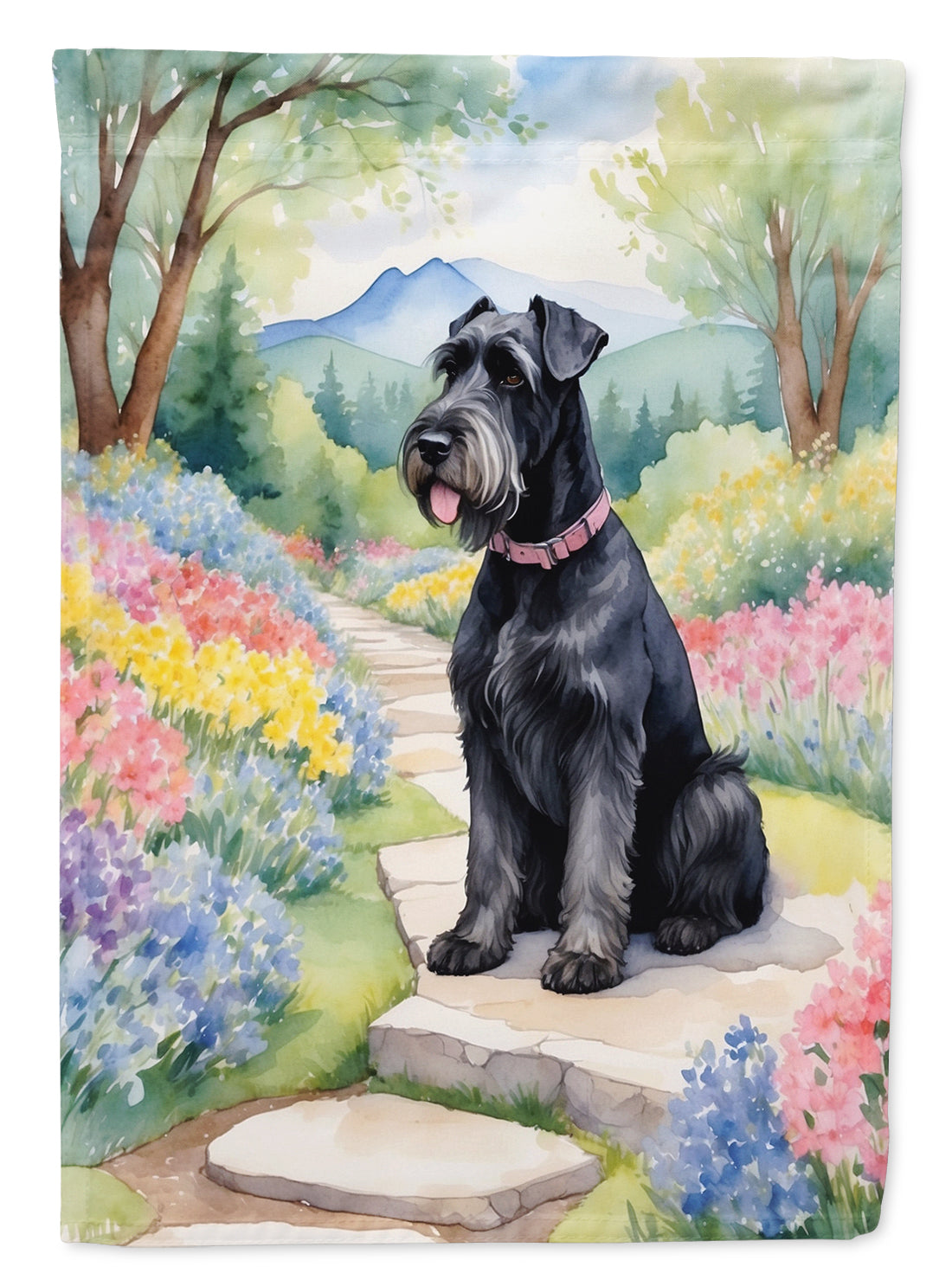 Buy this Giant Schnauzer Spring Path Garden Flag