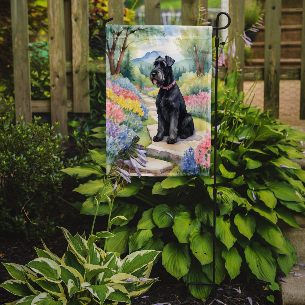 Giant Schnauzer Spring Path Garden Flag