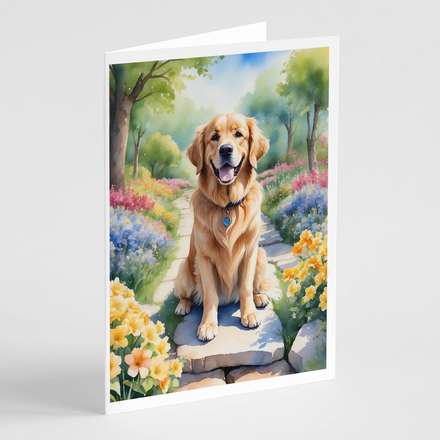 Buy this Golden Retriever Spring Path Greeting Cards Pack of 8