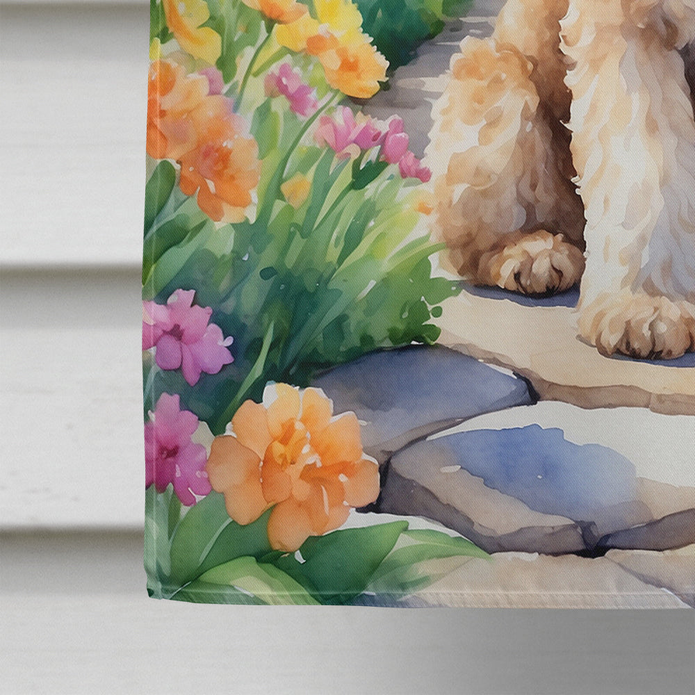 Goldendoodle Spring Path House Flag