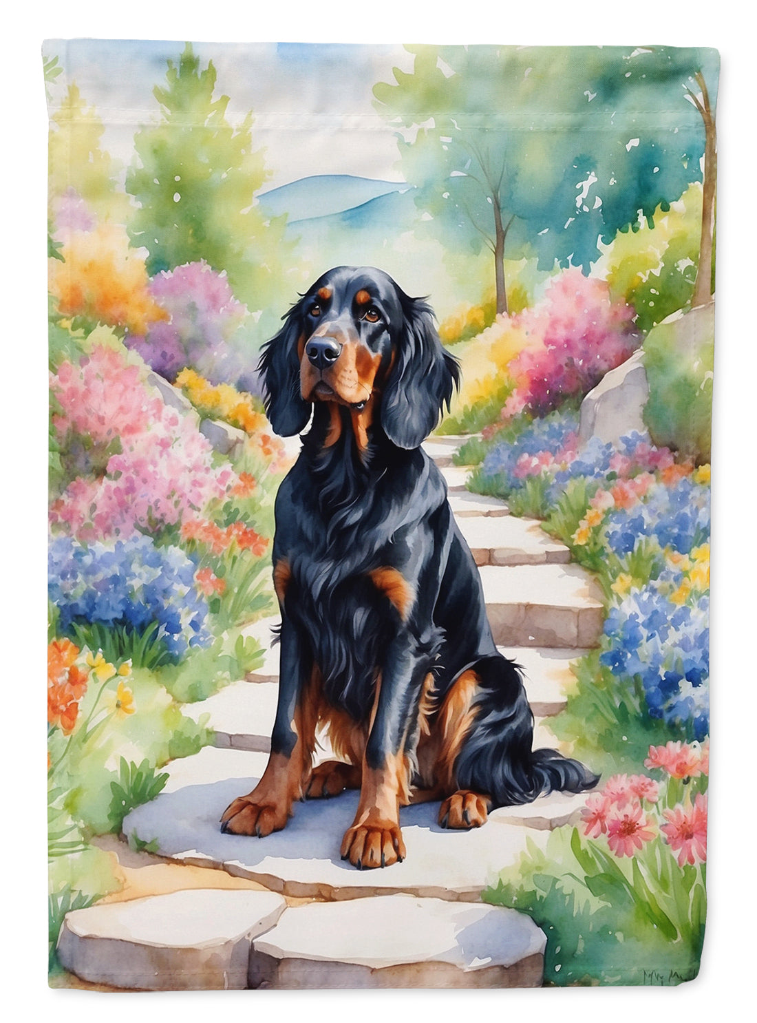 Buy this Gordon Setter Spring Path House Flag