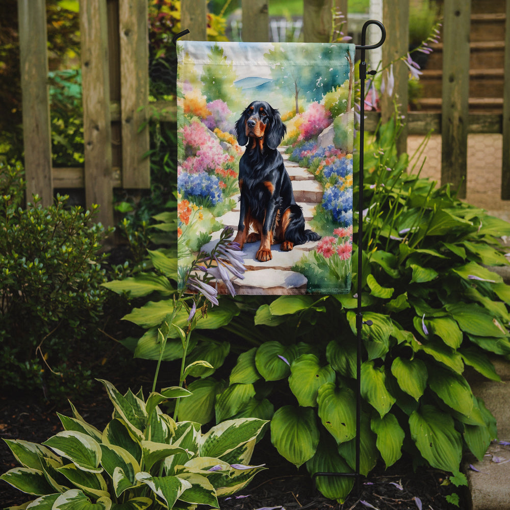 Gordon Setter Spring Path Garden Flag