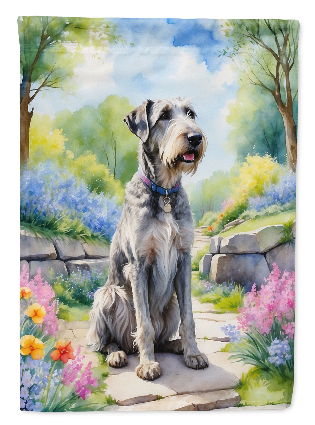 Buy this Irish Wolfhound Spring Path Garden Flag