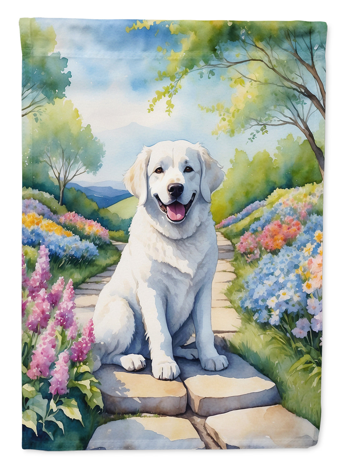 Buy this Kuvasz Spring Path Garden Flag