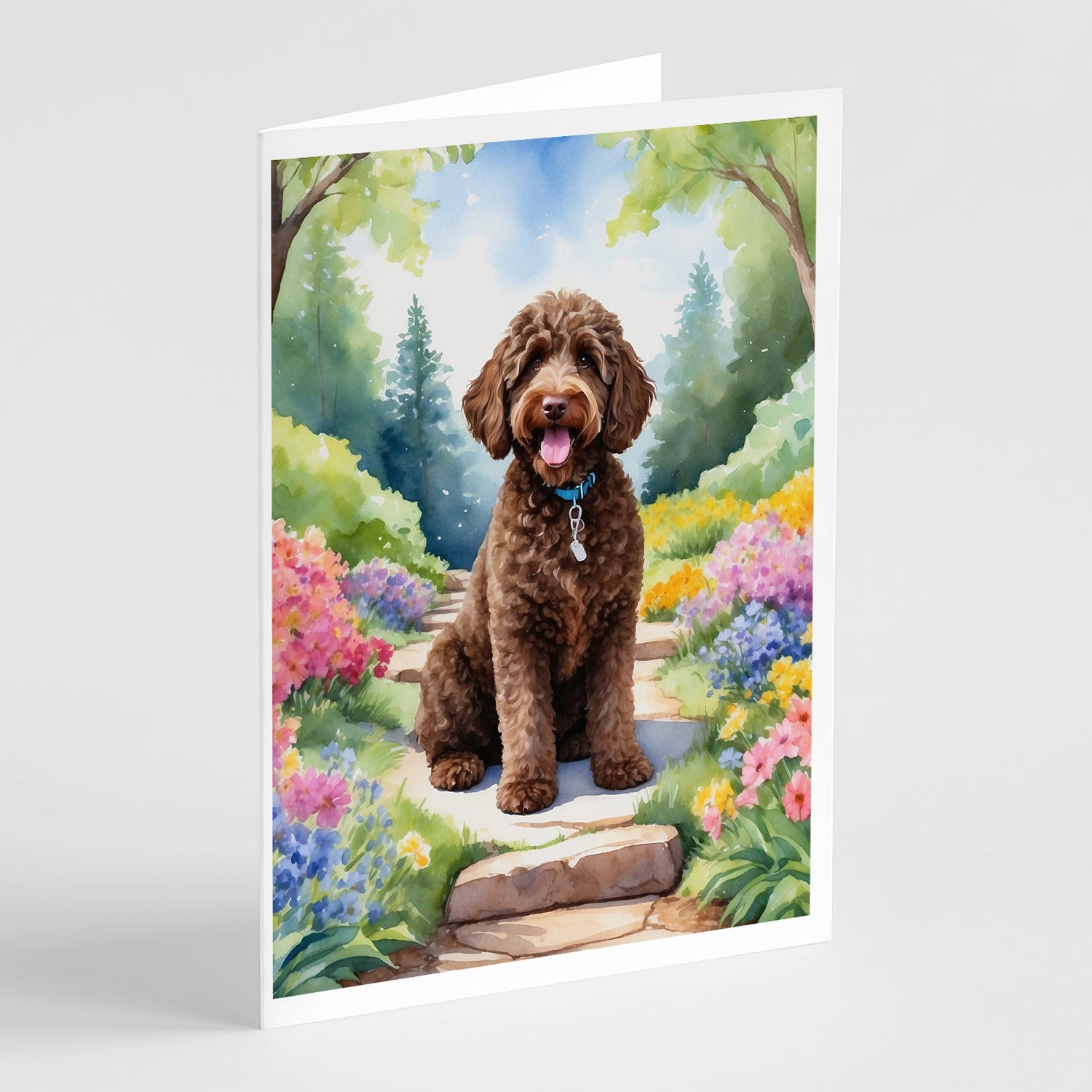 Buy this Labradoodle Spring Path Greeting Cards Pack of 8