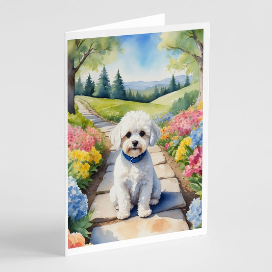 Buy this Maltipoo Spring Path Greeting Cards Pack of 8