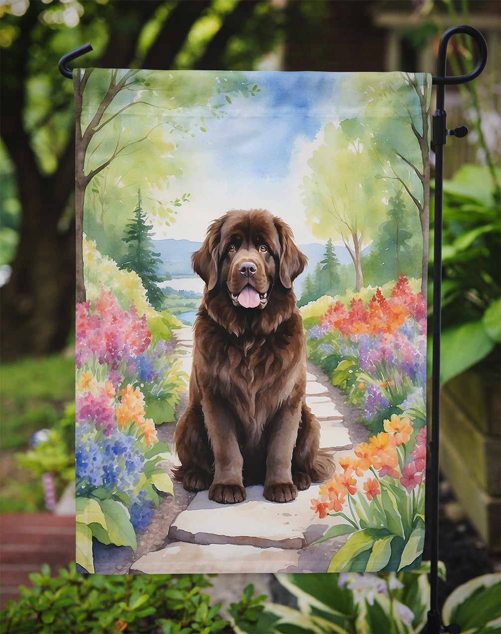 Newfoundland Spring Path Garden Flag