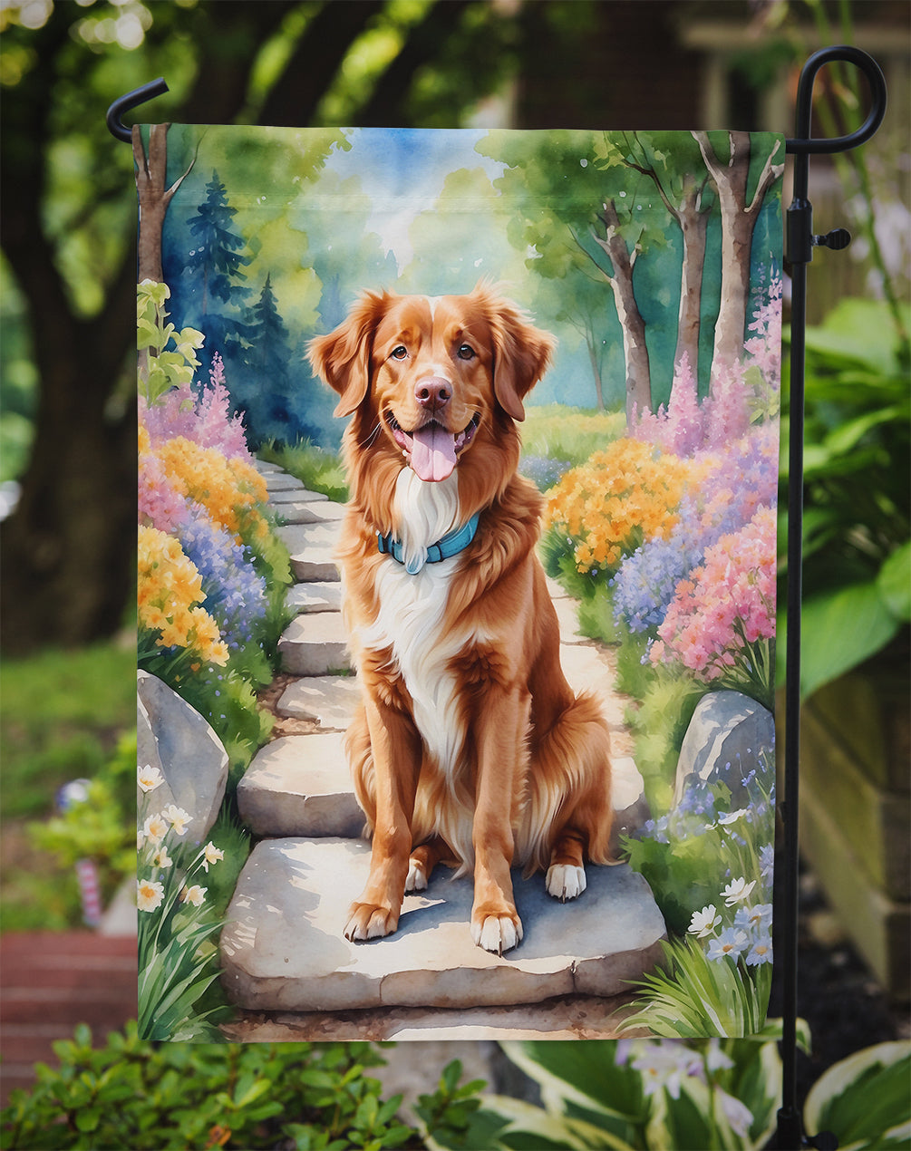 Nova Scotia Duck Tolling Retriever Spring Path Garden Flag