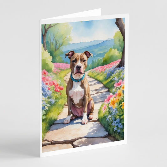 Buy this Pit Bull Terrier Spring Path Greeting Cards Pack of 8