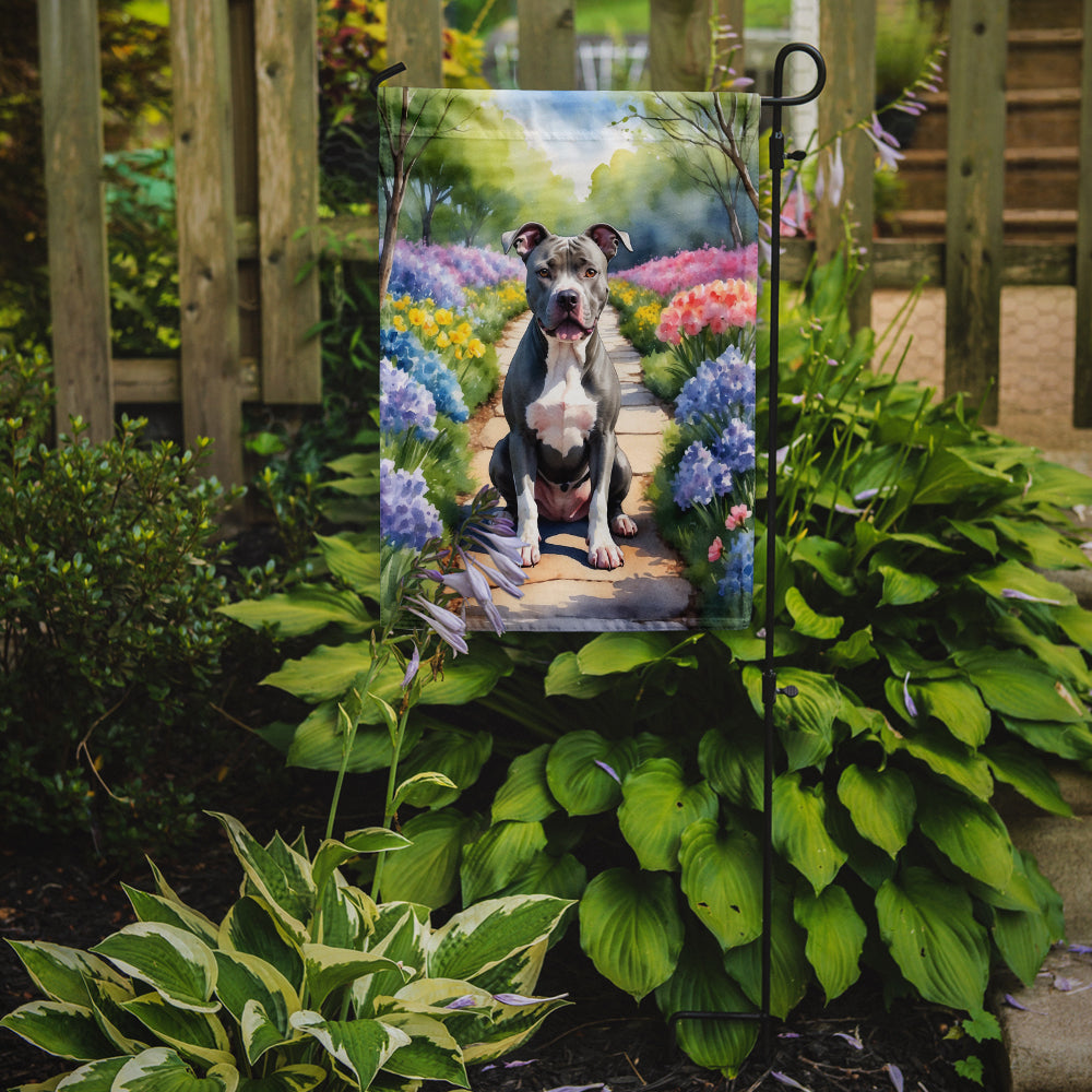 Pit Bull Terrier Spring Path Garden Flag