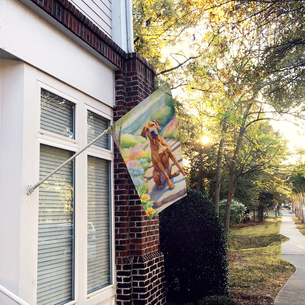 Rhodesian Ridgeback Spring Path House Flag