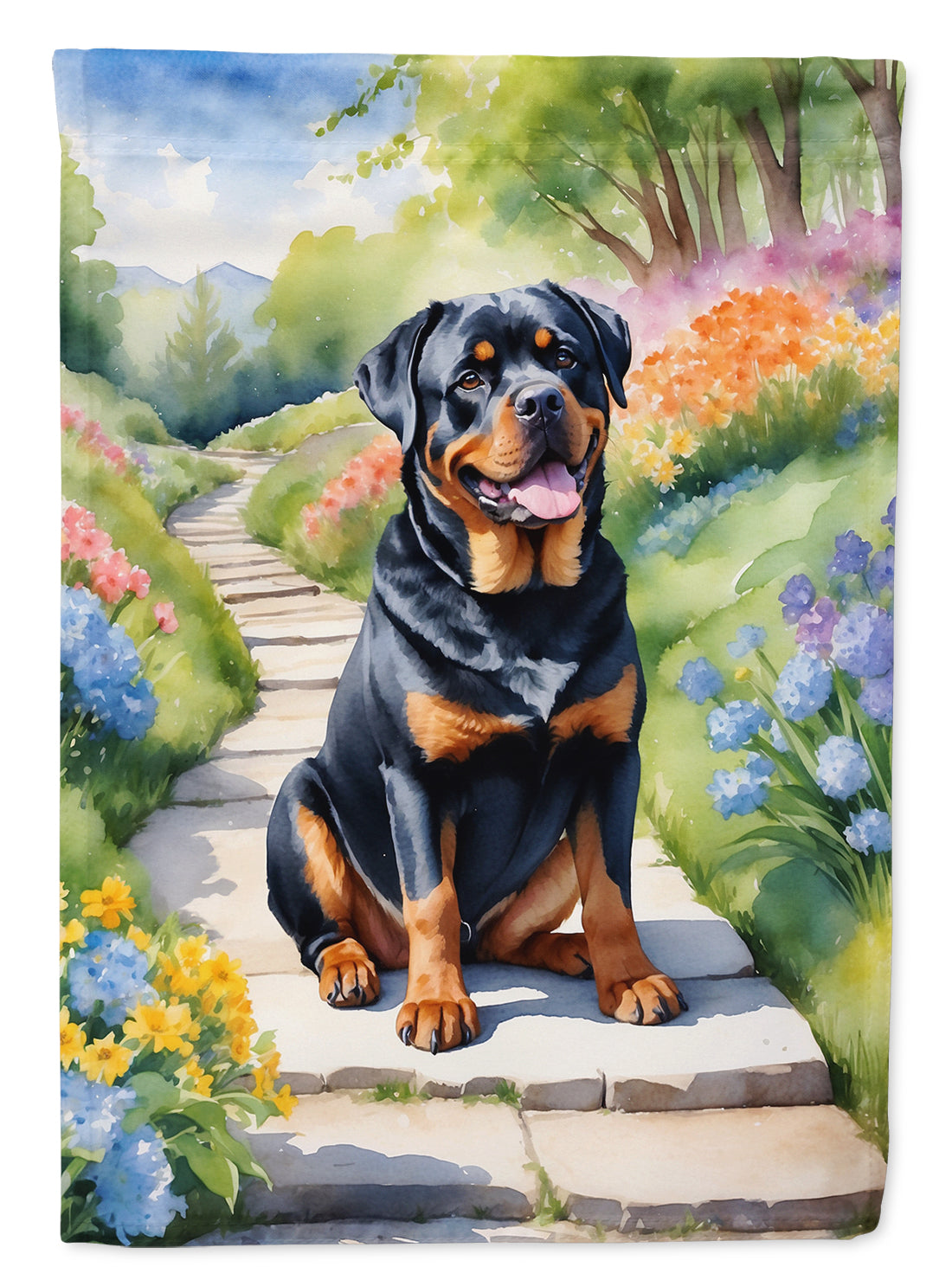 Buy this Rottweiler Spring Path Garden Flag