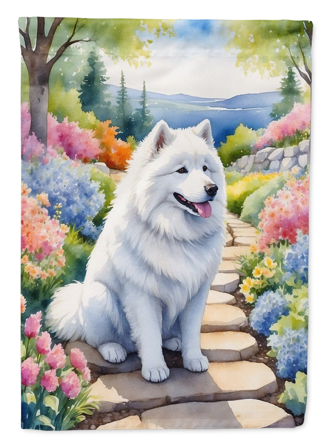 Buy this Samoyed Spring Path House Flag