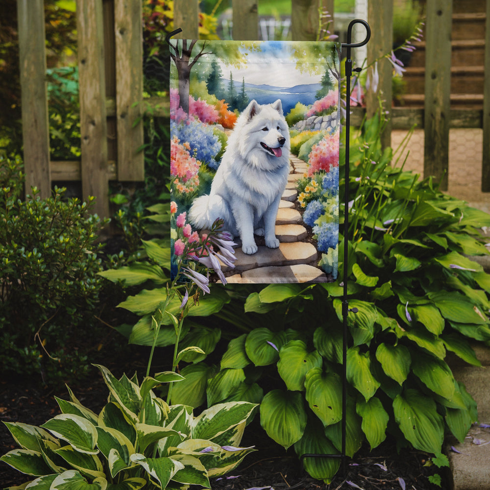 Samoyed Spring Path Garden Flag