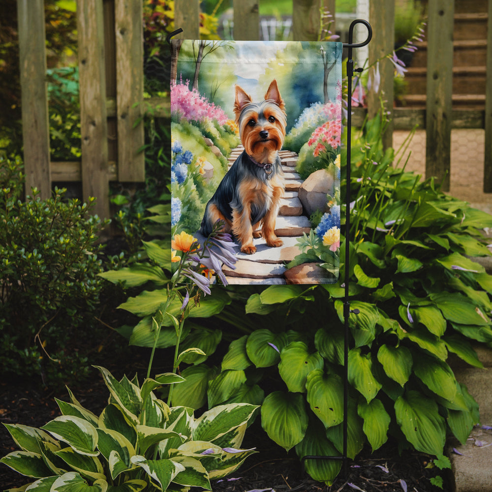 Silky Terrier Spring Path Garden Flag