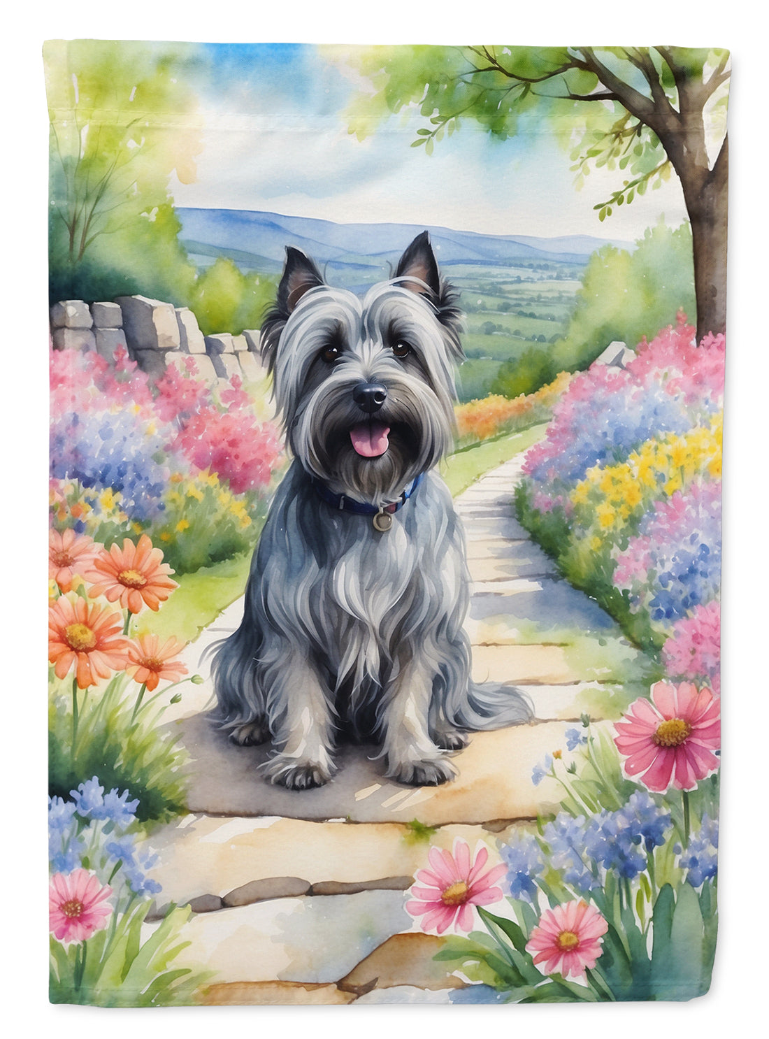 Buy this Skye Terrier Spring Path Garden Flag