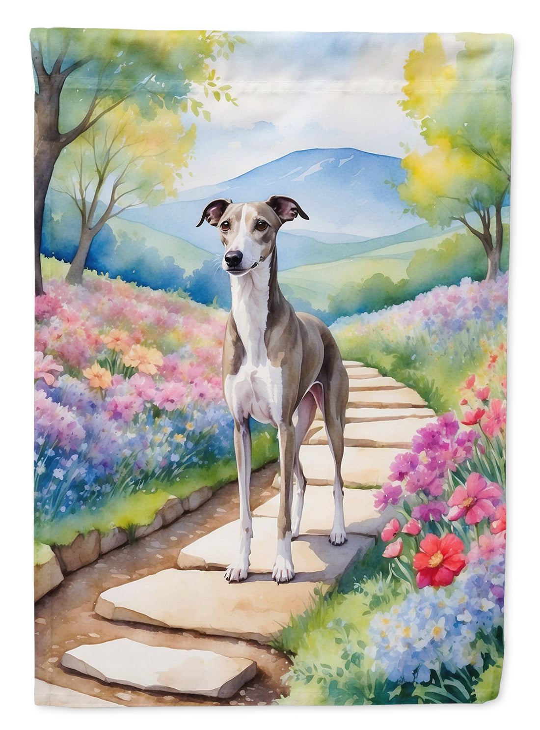 Buy this Whippet Spring Path Garden Flag