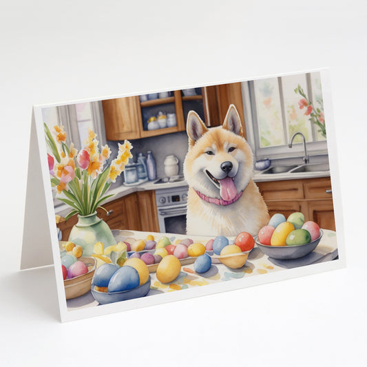 Buy this Decorating Easter Akita Greeting Cards Pack of 8