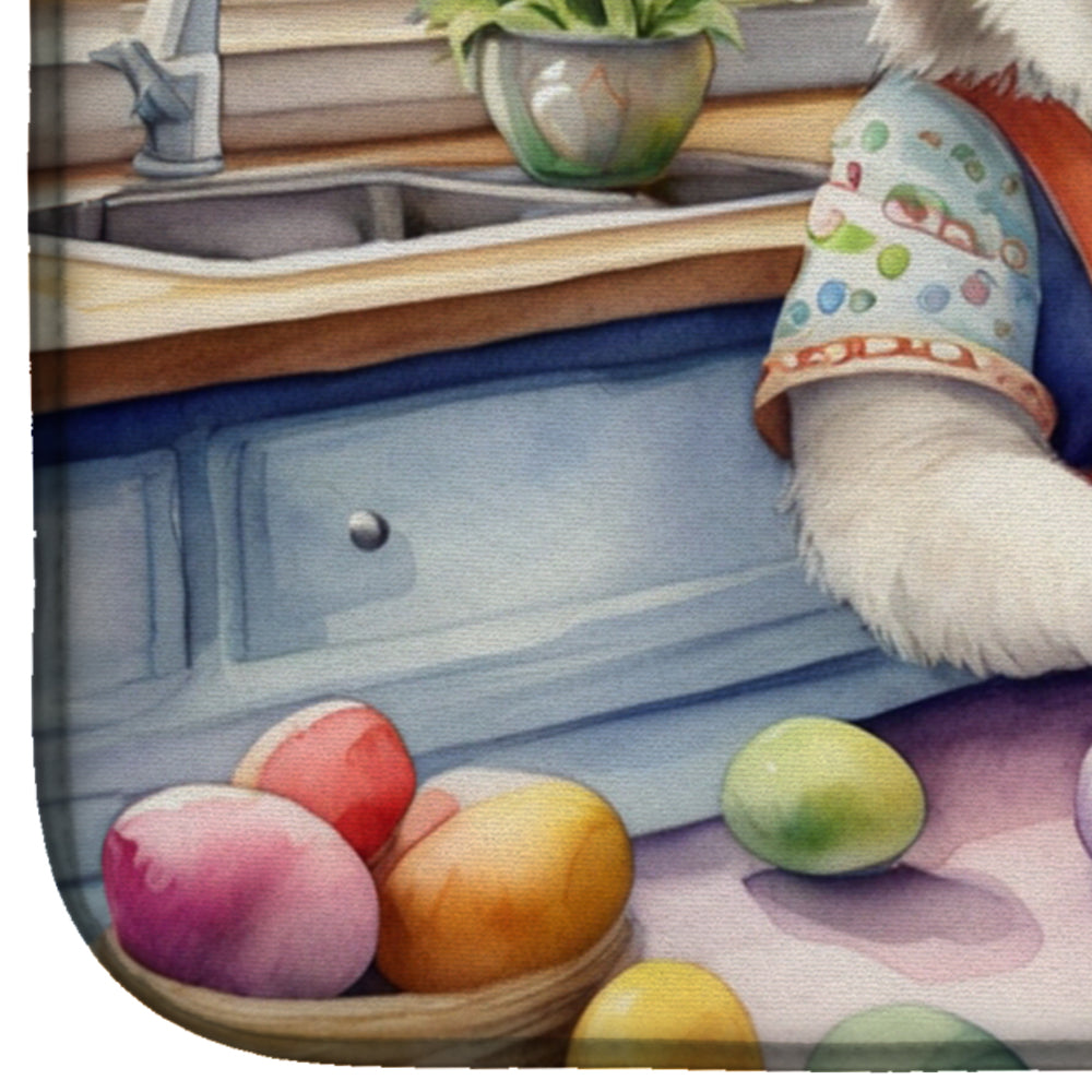 Decorating Easter Alaskan Malamute Dish Drying Mat