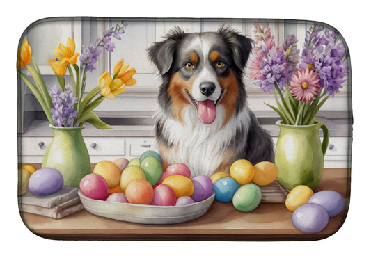 Buy this Decorating Easter Australian Shepherd Dish Drying Mat