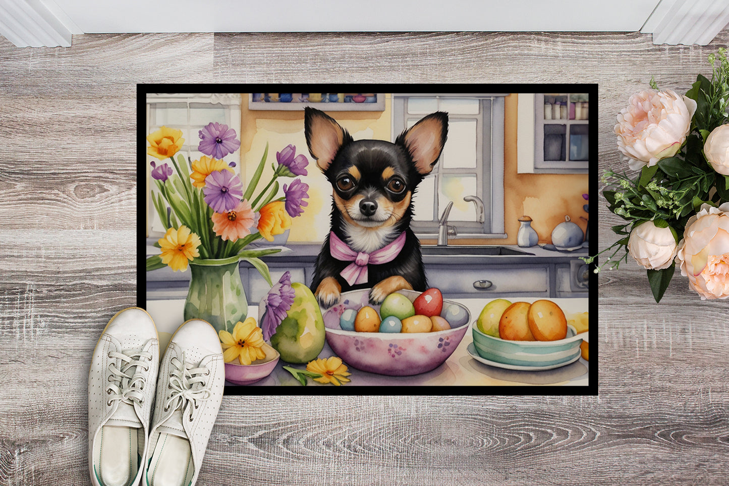 Decorating Easter Chihuahua Doormat