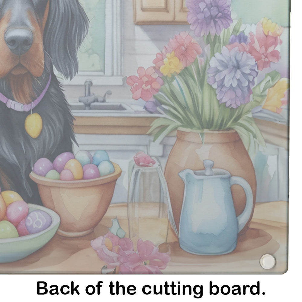 Decorating Easter Gordon Setter Glass Cutting Board