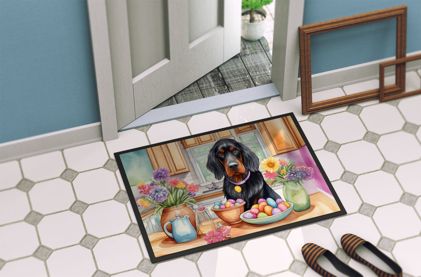 Decorating Easter Gordon Setter Doormat