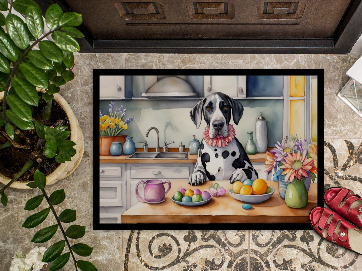 Decorating Easter Great Dane Doormat