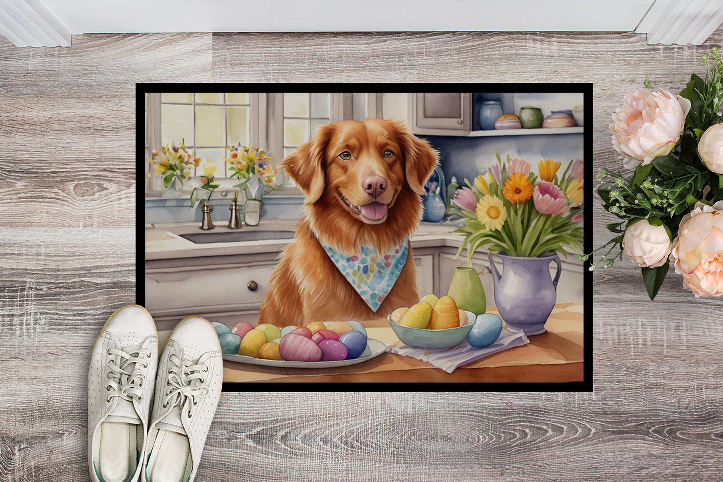 Decorating Easter Nova Scotia Duck Tolling Retriever Doormat