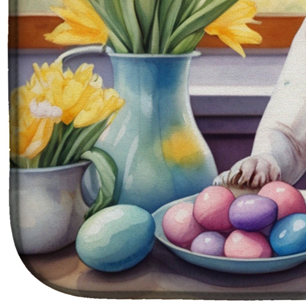 Decorating Easter Pit Bull Terrier Dish Drying Mat