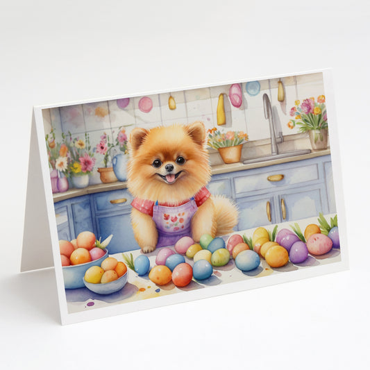 Buy this Decorating Easter Pomeranian Greeting Cards Pack of 8