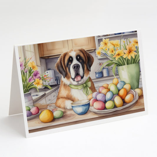 Buy this Decorating Easter Saint Bernard Greeting Cards Pack of 8