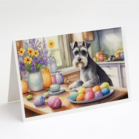 Buy this Decorating Easter Schnauzer Greeting Cards Pack of 8