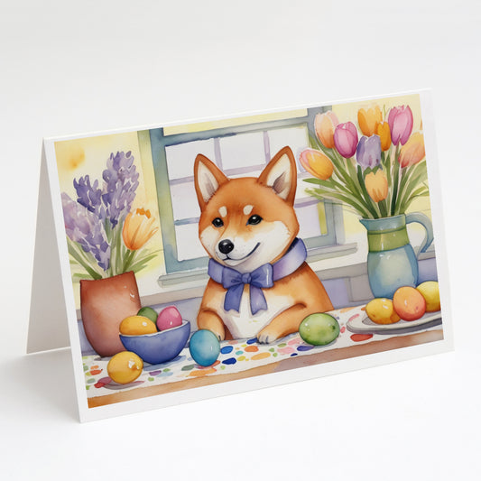 Buy this Decorating Easter Shiba Inu Greeting Cards Pack of 8