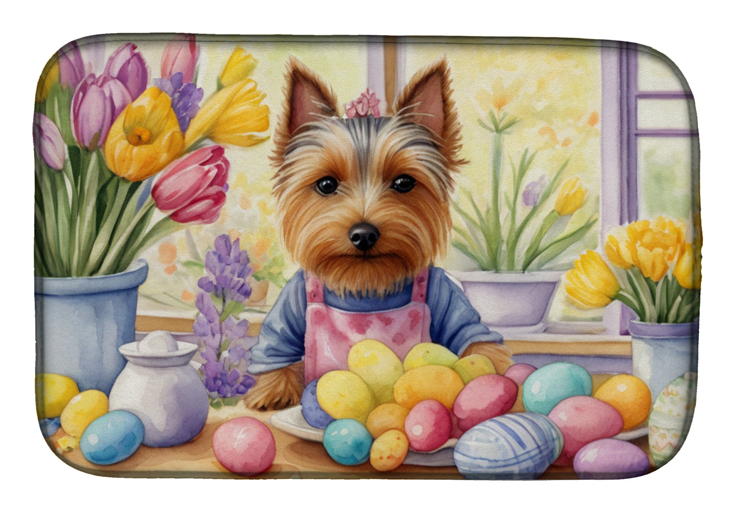 Buy this Decorating Easter Silky Terrier Dish Drying Mat