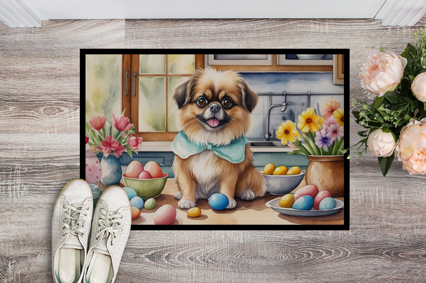 Decorating Easter Tibetan Spaniel Doormat