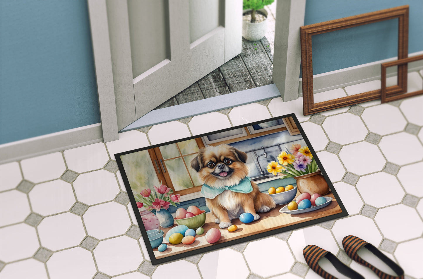 Decorating Easter Tibetan Spaniel Doormat